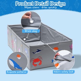 Foldable Baby Bathtub, Toddler Folding Tub, Lightweight Portable Bathtub for Kids and Travel, Spacious Converts Shower to Tub, Folds to Store, Easy to Clean, No Need to Assemble
