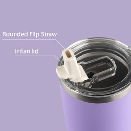 SILICANICE Purple Soft Touch Body&Detachable MacStraw Tumbler with Spill Proof lid,20Oz Stainless Steel Insulated,Dishwasher Safe, Thermal Cup for Coffee,Smoothies,Water/Protein Powder