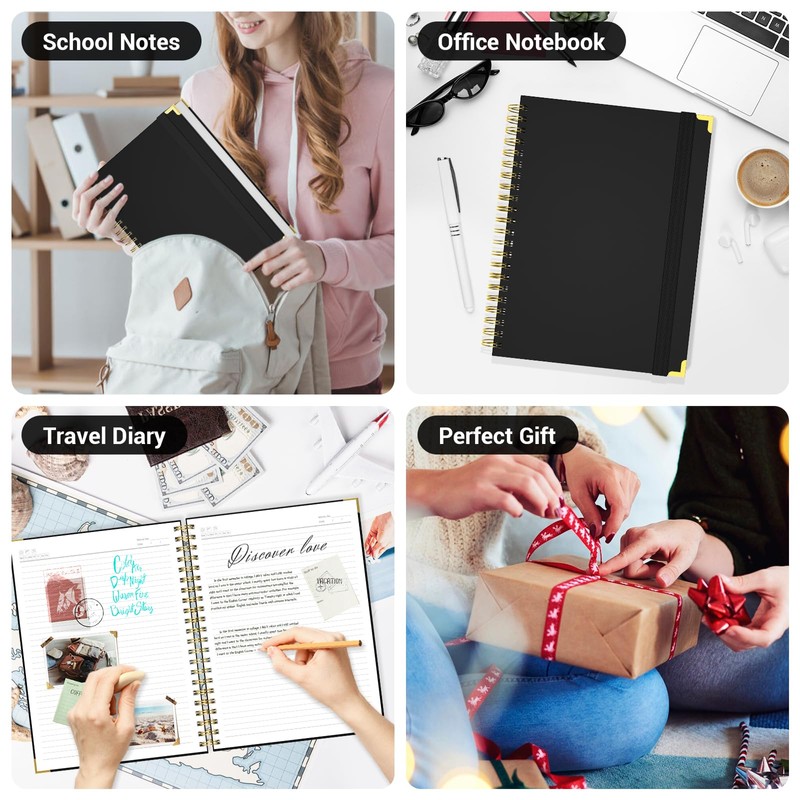 Yarotm Notebook A4 Lined – Spiral Notebook A4 21.6 x