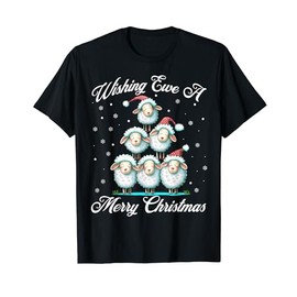 Wishing Ewe A Merry Christmas Sheep Shepherd Flock Herd Xmas T-Shirt