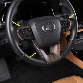 ZiWen Interior Trims Wood Grain Pattern Steering Wheel Cover Accessories for Lexus RX 350 RX 500h 2023-2026 NX 250 NX 350 NX 350h NX 450h 2022 2023 2024 2025 2026 GX TX (Grain Pattern)