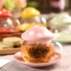 Cute Mushroom Shaped Teacup Ceramic Glass Filter Tea Cup Set