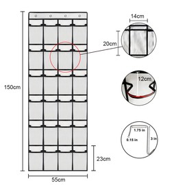 Hsthe Sea Hanging Organiser Over the Door 24 Large Mesh Pockets Storage hanger for Bedroom Bathroom Closet with 4 Hooks