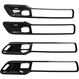 GOTOTOP 4PCS Cubierta del Tazón de la Manija de la Puerta Interior Patrón de Fibra de Carbono ABS Ajuste del Tazón de la Puerta Interior Protector contra Rasguños Ajuste Fácil de Limpiar para 1500