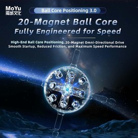 Bukefuno MoYu WeiLong WRM V11 - cubeta magnético de bola de 8 m, versión UV, 3 x 3, cubeta magnético de velocidad – WeiLong V11 8 con núcleo de bola magnética, tela mágica sin adhesivos, rompecabezas