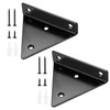 2 Pcs Black Floating Shelf Brackets, 4 Inch Invisible Triangle