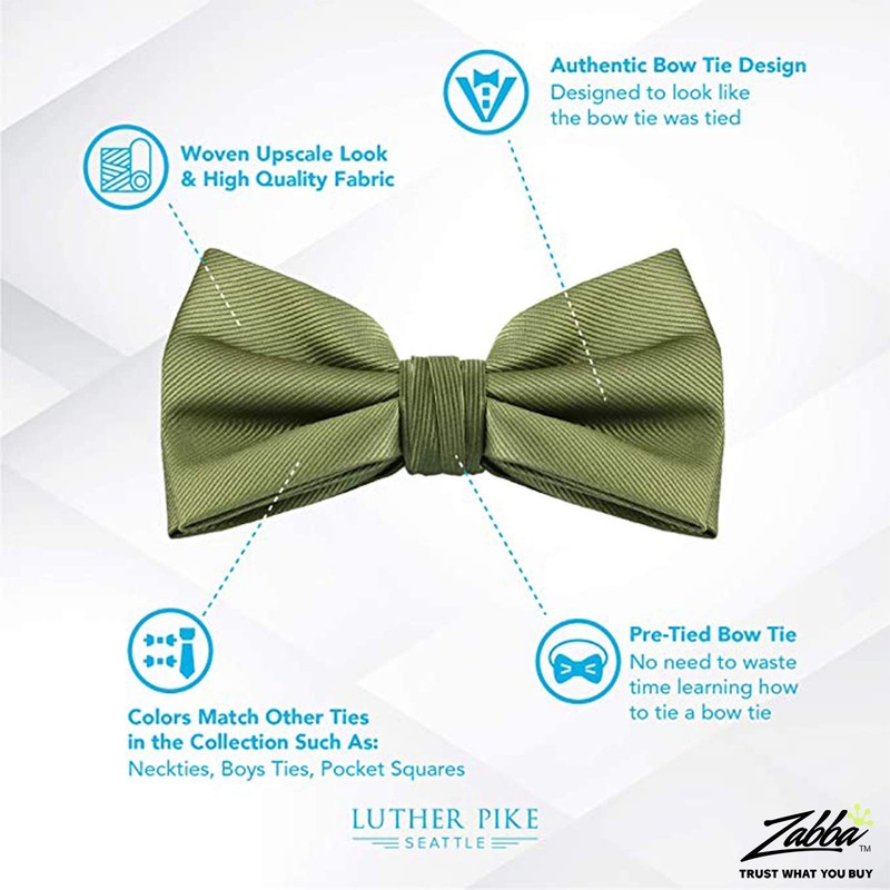 Sage Green Bow Ties For Men - Mens Woven Pre