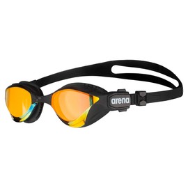Arena Cobra Tri Goggle for Triathlon and Fitness with Swipe Anti-Fog, Easy to Adjust, Crystal Clear Wide Vision with UV Protection, Yellow/Copper/Black, Swipe Anti-Fog (New)