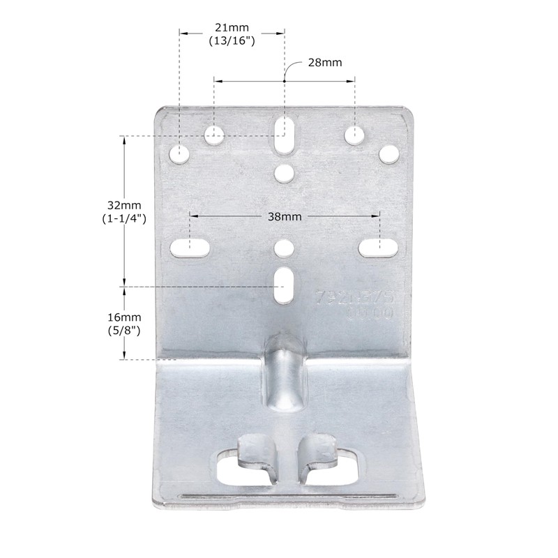 Pair of Metal Grass Rear Mounting Brackets for Drawer Slide,