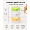 Snackle Box Container with Reusable Ice Pack, 27.1oz Grey+Yellow+Green