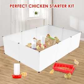 GIFANK Chick Brooder Box Starter Kit with Chick Perch,flip Top Poultry Feeder, 1l Chick Feeder and Waterer Kit, Baby Chick Starter Home Kit, Baby Chicken Supplies for Baby Chick, Duck and Quail