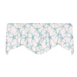 Sea Friends Lined Shaped Valance Curtain 53" W x 17" L (Coastal Blue)