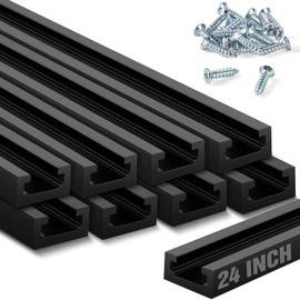 Zonon 8 Pack 48 Inch Double-cut Profile Universal T Track with Predrilled Mounting Holes, Aluminum T Track with Screws for Woodworking Jigs and Fixtures, Drill Press Table, Router Table, Workbench