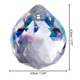 BELLE VOUS Pack of 4 Crystal Sun Catchers - 45 mm Clear Crystal Ball Prism Chandelier Suncatcher Pendant Crystals for Hanging Chandeliers, Prisms, DIY Wedding Party & Garlands