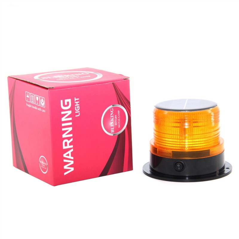 Solar Strobe Warning Safety Flashing Light LED Emergency Warning Light