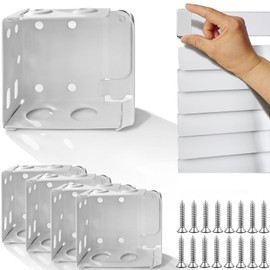 4PCS Mini Metal Window Blind Headrail Holder - 2 inch White for High Profile Blinds