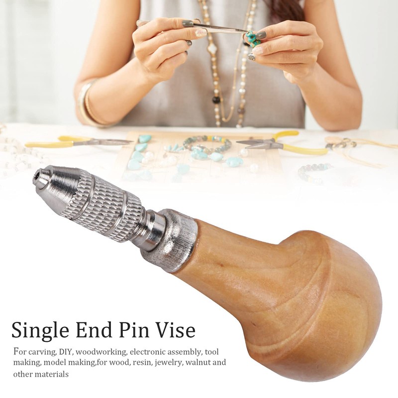 3 Set Hand Chucks Wooden Handles Pear Shape Graver Handle