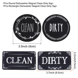 MECCANIXITY Dishwasher Magnet Clean Dirty Sign Black-Black Double-Sided Use for Dishwasher Washing Machine Refrigerator Clean Dirty Sign Indication 1set