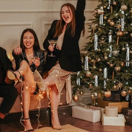 com-four® wavy tinsel – Tinsel Garland Various Colours – Christmas Decoration for the Christmas Tree