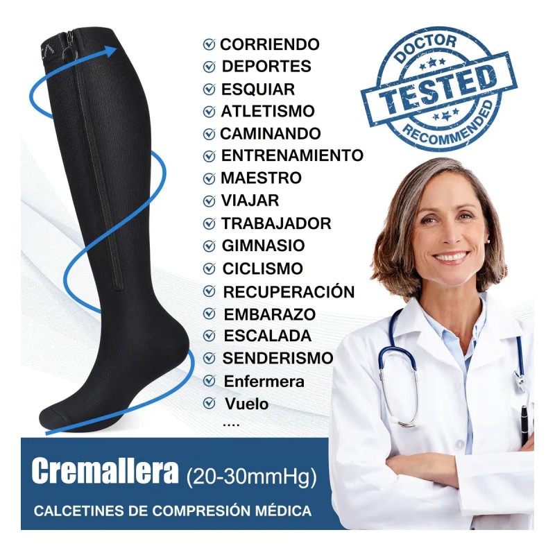 Medias Neenca Compresión Con Cierre 20-30 Mmhg Para Varices