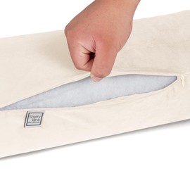 Sherry Kline Velvet Bolster Pillow, Decorative Throw Pillow, (Set of 2), Natural