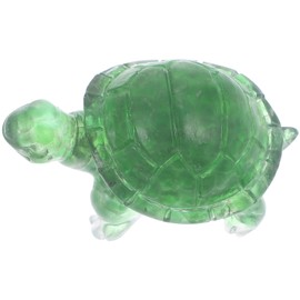 ABOOFAN Crystal Turtle Statue, Chinese Feng Shui Tortoise Figurine Mini Glass Statue Paperweights for Prosperity Lucky Success Health Animal Decoration Green