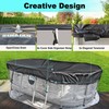 SIHAIAN 12x18Ft Oval Pool Cover with Side Storage for Oval