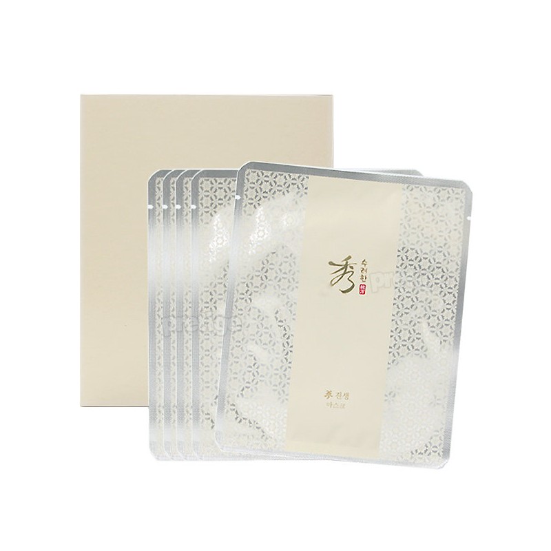 Sooryehan Mask 5 sheets - Moisture gland/Ginseng/Black/Whitening/Water_select, Ginseng White Whitening