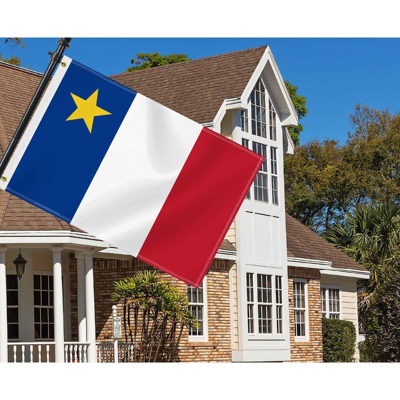 2×3 FT Acadia Flag,Medium 60×90 CM 100D Acadian Outdoor Banner,Doube