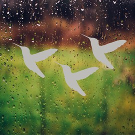 Humming Bords 3 Etched Decals Gun Cabinet Front Door Window Safety Film Vinyl Sticker 02 (10" W x 7.5" T)