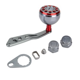 Tbest Reel Replacement Handle Durable Metal Fishing Knob Power Handle Spinning Reel Handle Grip Part for Abu Round Baitcast (Red)