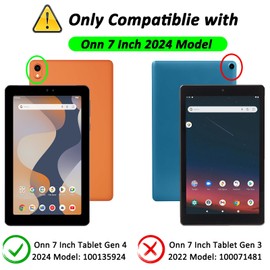 Caweet Case for Onn. 7 Inch Tablet Gen 4 (2024 Model: 100135924) - Premium Leather Folio Protective Stand Cover with Magnetic Closure, Black