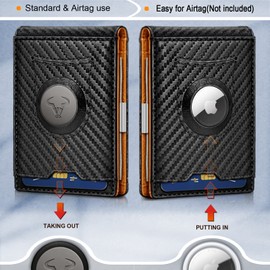 BULLIANT Men Wallet,Slim Leather Wallet RFID Blocken for Gift Men Standard & Airtag Use 11Cards