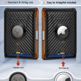 BULLIANT Men Wallet,Slim Leather Wallet RFID Blocken for Gift Men Standard & Airtag Use 11Cards