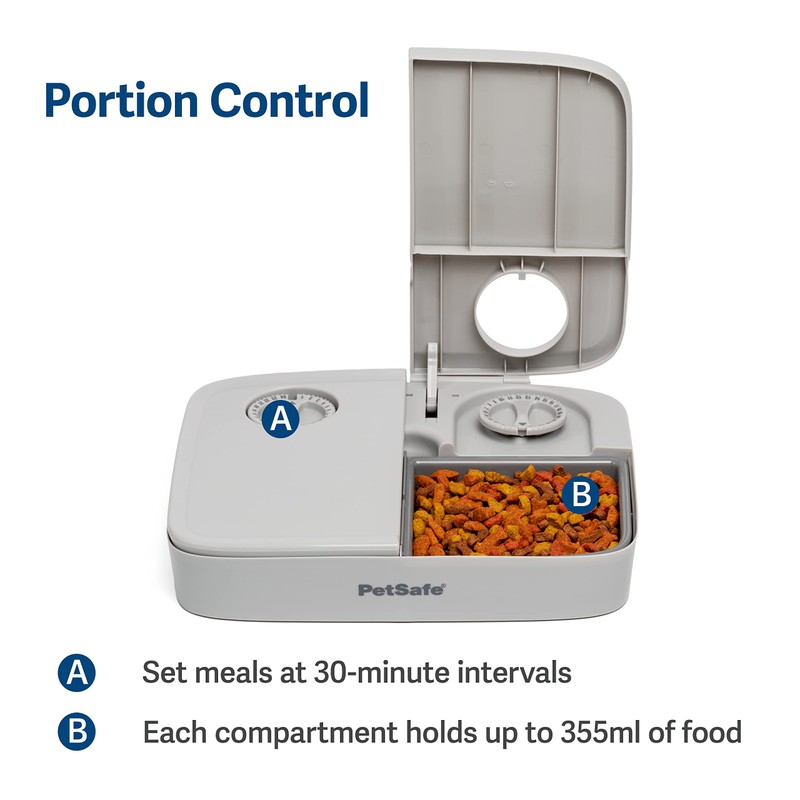 PetSafe 2 Meal Automatic Feeder, Built-in Timers, BPA Free Food