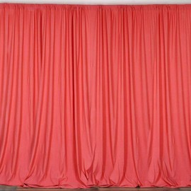 AK TRADING CO. 10 feet x 8 feet Polyester Backdrop Drapes Curtains Panels with Rod Pockets - Wedding Ceremony Party Home Window Decorations - Coral