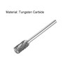 uxcell Tungsten Carbide Rotary Files 1/8" Shank, Double Cut Top