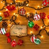 Set of 30 Christmas Baubles Plastic Red White Christmas Tree