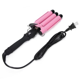 Hair Curler Waver Triple Pipe LCD Hair Curling Iron Wand Electric Hair Styling ToolUS Plug 25mm/1in