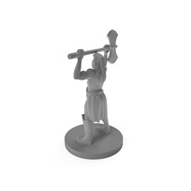 Half Orc Barbarian With Mohawk Raging Tabletop DND Gaming Miniature