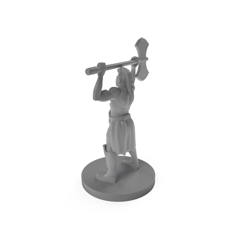 Half Orc Barbarian With Mohawk Raging Tabletop DND Gaming Miniature