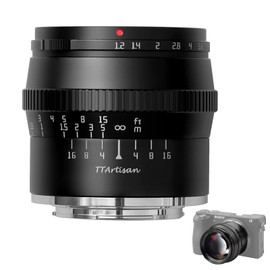 TTARTISAN 50 mm F1.2 Lens APS-C MF for Sony E-Mount Cameras A5000 A6500 A6600 NEX-3 NEX-3N NEX-7 NEX5 CA7 A7I A7I A7R A7RIII A7RIV A7S A7SI A7SII A9 and More