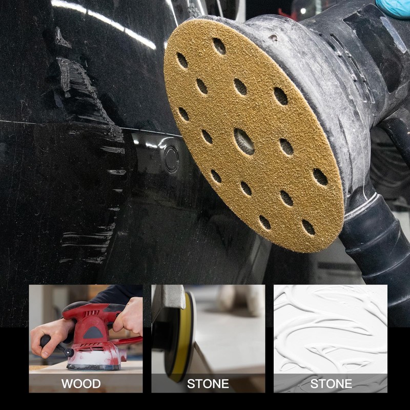 150mm Sanding Discs, 6 Inch 15 Hole Sanding Discs,Hook and