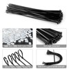 100 Pack Black Cable Ties - 150mm x 3.6mm Plastic