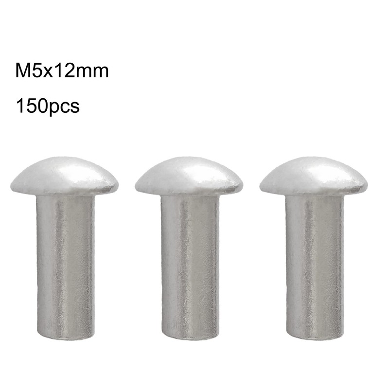 M5*12mm Brazier Head Solid Aluminum Rivets, Pack of 150