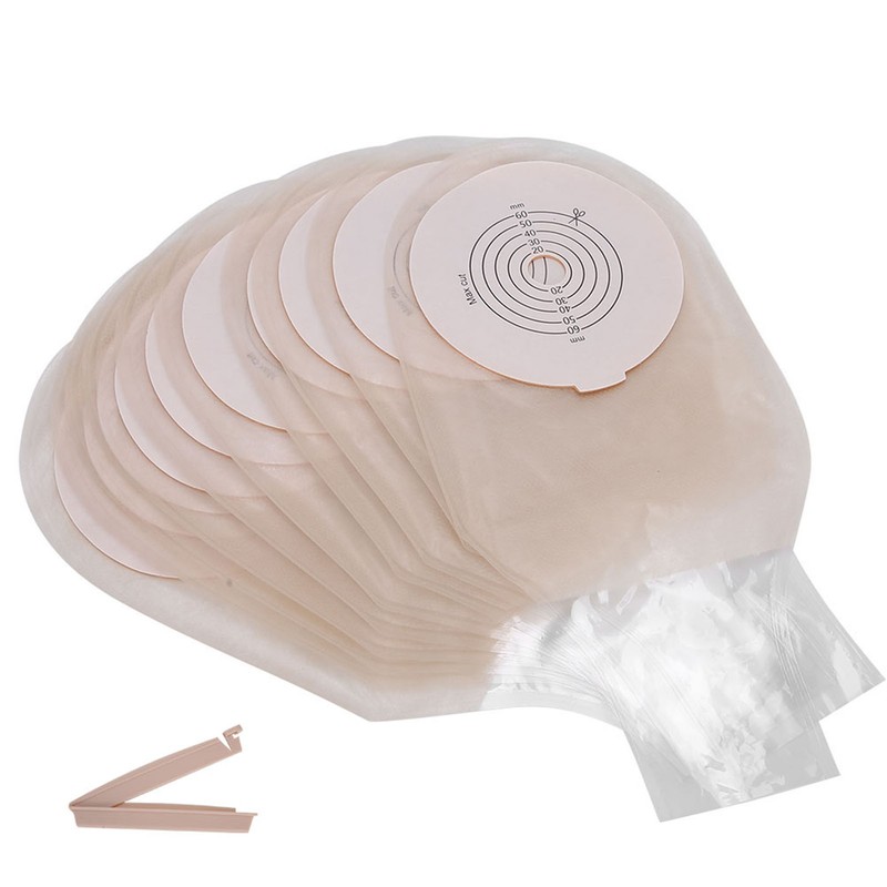 10pcs OnePiece Silicone Colostomy Bag SkinFriendly Ostomy Bag Pouch for