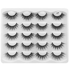10 Pairs 3D Mink Eyelashes Dense Makeup Natural False Eyelashes Long Eyelashes Extension Fake Eyelashes (Y408)