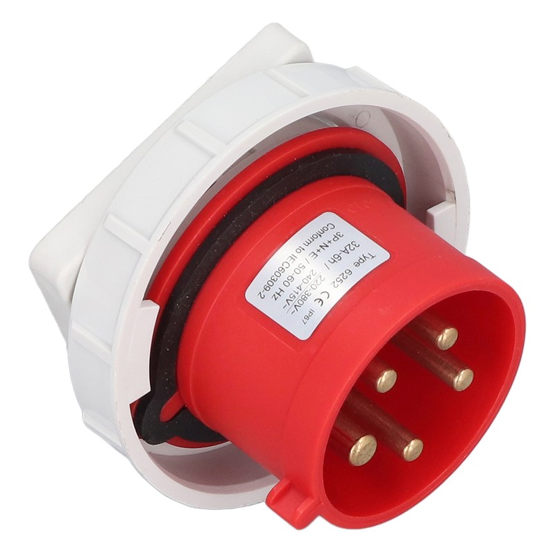 Industrial Socket IP67 Waterproof Aviation Connector 3P+N+E 32A AC 220380V