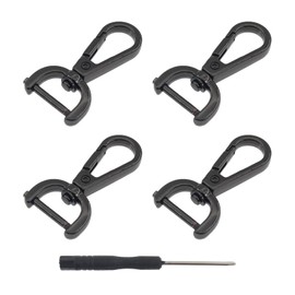 4 PCS Swivel Clasp Hooks,SAFYY Detachable Snap Hook W/Screw Bar Heavy Duty,3/4 Inches D Ring Swivel Lobster Claw Clasp with Screwdriver for Lanyard Bag Leather Craft Purse Hardware DIY Bag-Gunmetal