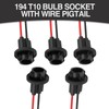 5PCS 194 T10 Bulb Socket with Wire Pigtail, Pre-Wired Harness